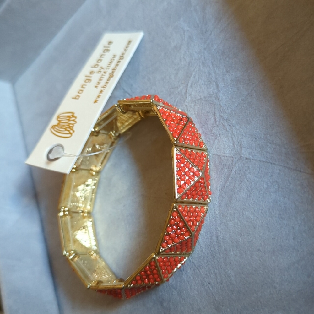 Amrita Singh Stretch Bracelet | Coral | Gold
